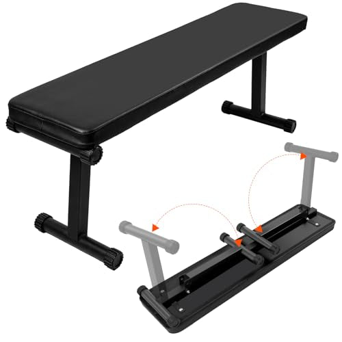Flat Weight Bench, Foldable Flat Bench, Weight Training | for Multi-Purpose Sturdy Strength Training Workout Bench, Space-saving Bench Press Flat Exercise Bench, for Home Gym