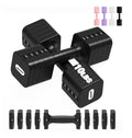 5-in-1 Adjustable Dumbbell Set for Women Men 10 lb Each | Dumbbells Set of 2, Free Weight Set at Home Gym, Locking/TPU Soft Handle for Exercise & Muscle Toning Weight Loss - color: Black