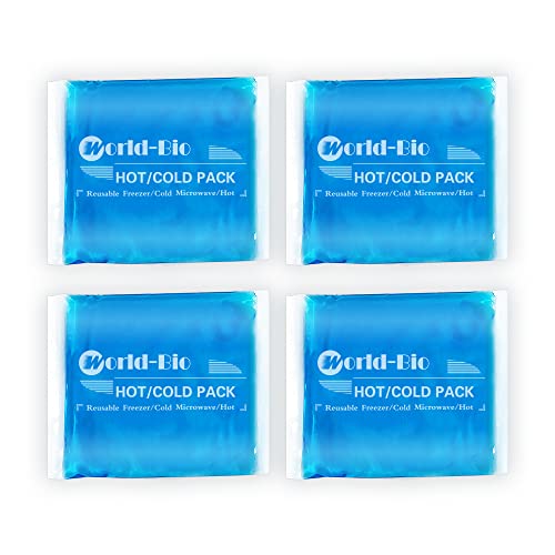 Reusable Gel Ice Packs (4 Pack) - Hot Cold Pack for Injuries, Pain Relief, Migraines - Gel Ice Pack Cold Compress for Back, Neck, Foot and Wrist - Flexible Cold Packs for Injuries - 5.1" x 6.5" - style: 5.1" x 6.5" 4 packs