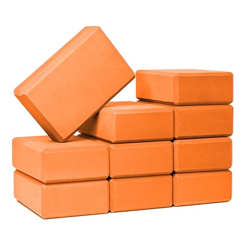 3 in Foam Bulk Yoga Blocks, 10 Pack - color: Orange