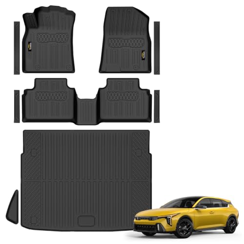 Floor Mats & Cargo Liner Custom Fit for Kia K4 Hatchback 2026 (Not for K4 Sedan) All Weather TPE Rubber Floor Liners Full Set Automotive Mat for K4 Hatchback Accessories - size: For Kia K4 Hatchback 2026