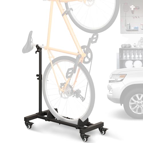 Sttoraboks Vertical Bike Stand, Freestanding Bike Rack Garage Storage Upright Bicycle Floor Stand Indoor Bike Holder with Adjustable Height for Garage & Apartment - for Wheels Sizes up to 29” - size: 1 Pack