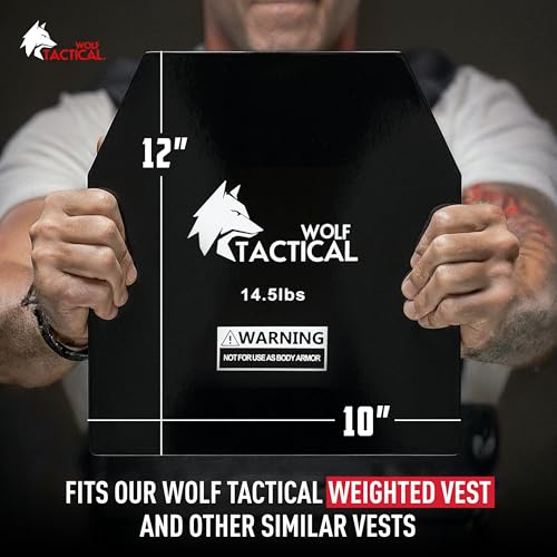 WOLF TACTICAL Weight Vest Plates - 5.75/8.75/14.5/19.75LB Pairs - WODs, Strength Training, Running, Heavy Workouts - color: 14.5LB Plates