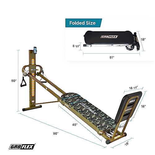 GR8FLEX Performance Gym for Total Over 100 Exercises, Multi-Functional Workout Machine, High Performance Strength Training, Cardio, and Full Body Fitness Equipment for Home Use - style: Military Model