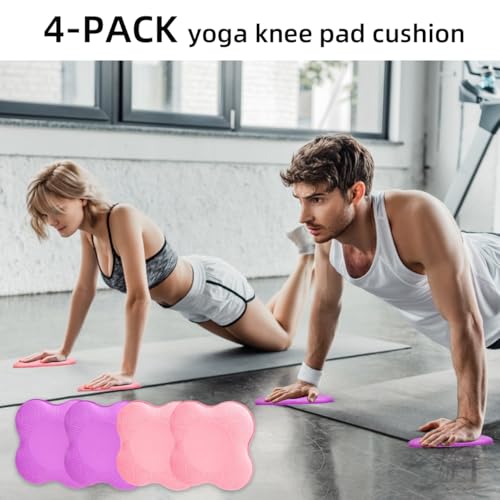 2 packs Yoga Knee Pad Mats Extra Thick for Knees Elbows Wrist Hands Head Foam Pilates Kneeling pad Yoga Knee Cushion Thick Exercise Pads for Knees Elbows Wrist Hands Head Foam Pilates Kneeling pad，Support Foam Pads for Women and Men - color: Pink Purple