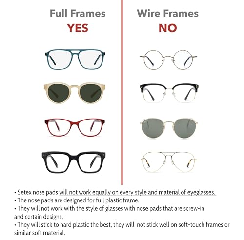Setex Gecko Grip Nano 0.6mm Anti Slip Eyeglass Nose Pads, (5 Clear Pair), Smallest and Thinnest Size Available, USA Made, 2000 Innovative Microstructured Fibers per Pad, 0.6mm x 6mm x 11mm - color: 5 Clear Pairs