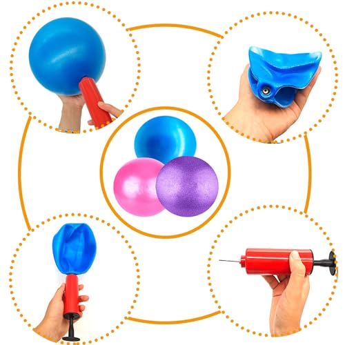 6 Inch Mini Exercise Pilates Yoga Ball, Stability Ball for Yoga, Barre, Training and Physical Therapy- Improves Balance with Inflate Pump(Pink) - color: MIX-5pcs, size: 6 Inch
