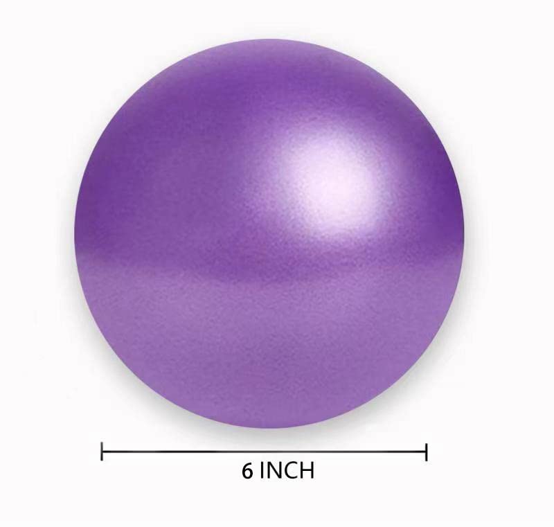6 Inch Mini Exercise Pilates Yoga Ball, Stability Ball for Yoga, Barre, Training and Physical Therapy- Improves Balance with Inflate Pump(Pink) - color: Purple, size: 6 Inch