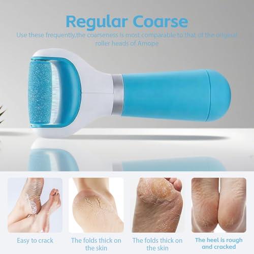 12 Pcs Replacement Rollers Compatible with Dr Scholl's Foot File and Amope Pedi-Perfect Callus Remover Foot File (6 Extra Coarse & 6 Regular Coarse)