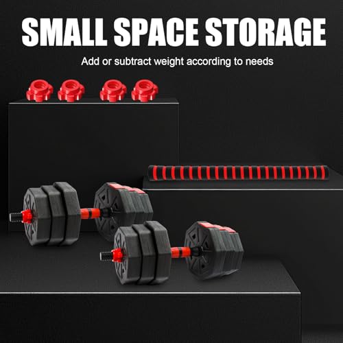 Adjustable Dumbbell Set, 5-44 lbs Free Weight Set with Connector, Convertible Dumbbell, Barbell, Push-up, Home Gym Fitness Weight for Men Women - color: SQ-44POUNDS