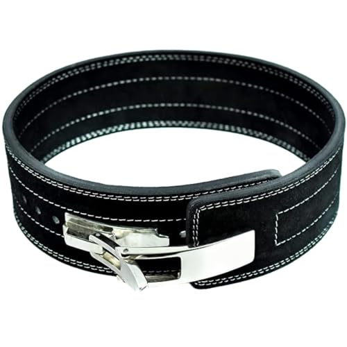 Flexz Fitness Lever Weight Lifting Belt Leather - 10MM 13MM Powerlifting Gym Belts for Men & Women - Lower Back Support for Weightlifting Deadlifts Squats Heavy Duty IPF Bodybuilding