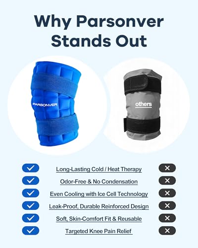 Knee Ice Pack Wrap for Pain Relief, 120-Min Long-Lasting & No Condensation | Ice-Grid Even Cooling Design, Reusable Gel Cold Therapy for Injuries, Knee Replacement Surgery, Swelling, ACL, Meniscus Tear