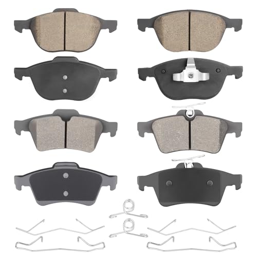 Front & Rear Ceramic Brake Pads Set for Ford Escape 13-16 FWD, Focus 12-18, for Mazda 3/5, for Volvo C30/C70/S40/V50 Select Models 8PCS