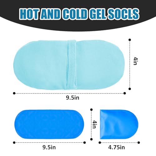 Reusable Cold Therapy Socks, Ice Pack for Feet Heels Injuries Swelling, Hot and Cold Therapy Socks for Plantar Fasciitis Neuropathy Chemotherapy Pain Relief for Foot Ankle (Green) - color: Green