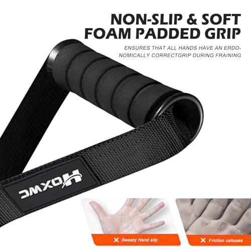 HOXWC Cable Handles Gym Equipment, Heavy Duty Resistance Band Handles, Replacement Exercise Handles for Cable Machine, Pulley System, Strength Trainer, Pull Down Workout, Home Gym Cable Attachments - color: Black