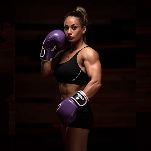 Kruzak Boxing Gloves for Men & Women, Sparring & Kickboxing Gloves, Muay Thai & MMA Gloves, 8-16 oz - color: Purple, size: 16 oz