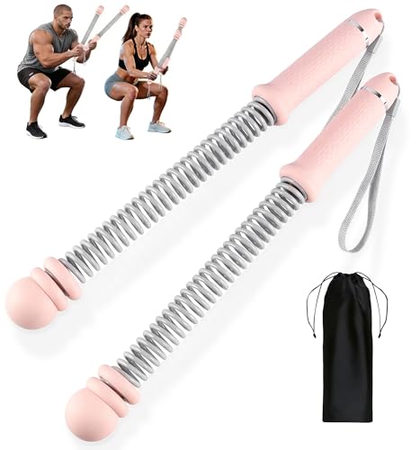 VividPulse Pink 2PCS Weighted Ropeless Battle Ropes for Home Gym - Portable & Quiet Training Rope for HIIT, Strength & Low-Impact Cardio - Full Body Workout Equipment for Men & Women - color: Pink
