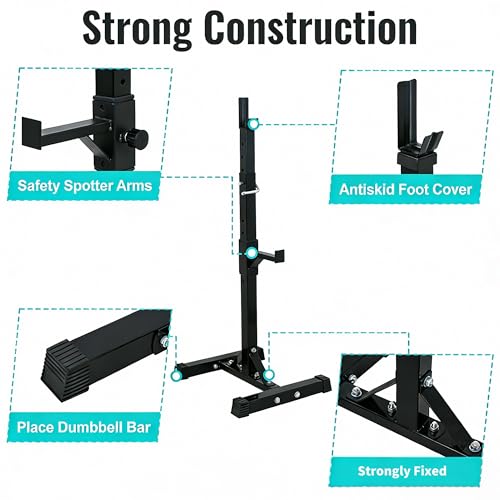ZENY Adjustable Squat Rack Stand Barbell Rack, Bench Press Rack | for Weight Lifting Strength Training Home Gym Strength Equipment, Max Load 550LB