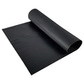 RESILIA Black Plastic Floor Runner - Embossed Wide Rib Waterproof Vinyl, Non Slip, Heavy Duty Protector Mat for Indoor Hardwood, Hard Floors, Garage, Entryway, Kitchen, & Outdoor Use, 27” x 75’ - size: 2'3" x 75' (Rectangular)