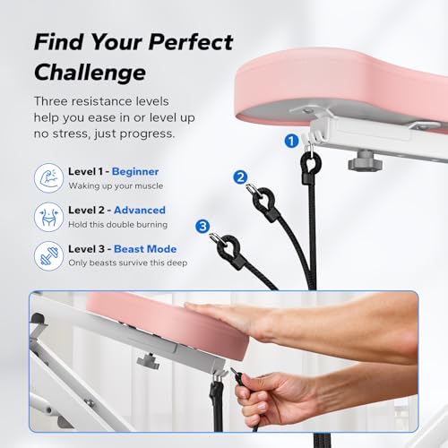 Squat Machine, MERACH R07 2 in 1 Squat Rowing Machine, Easy Setup & Foldable Exercise Equipment, Glute Trainer Machine, Glutes & Leg Home Workout Machine - color: Pink
