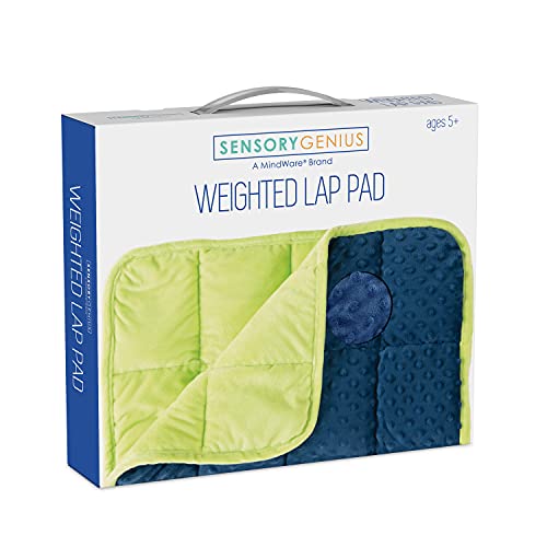 MindWare Sensory Genius Weighted Lap Pad – 24” x 19 1/2” 5 pounds – Ideal for Kids & Adults – Sensory Pad for Kids – Great for Classroom, Work or Home – Ages 5 & Up