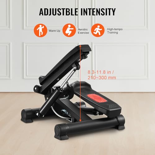 VEVOR Stair Stepper, Mini Stepper for Exercise at Home, Hydraulic Fitness Stepper with Resistance Bands, Full Body Workout Cardio Equipment, Stair Climber - style: Adjustable Twisting Stepper