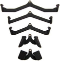 Fitvids LAT Pulldown Attachments, 5 Pieces Cable Machine Rowing Bar Set, Back Bicep Curl Tricep Lat Pull Down Strength Training Handles, Home Gym Fitness Cable Attachments with Non-Slip Rubber Coating - color: Black