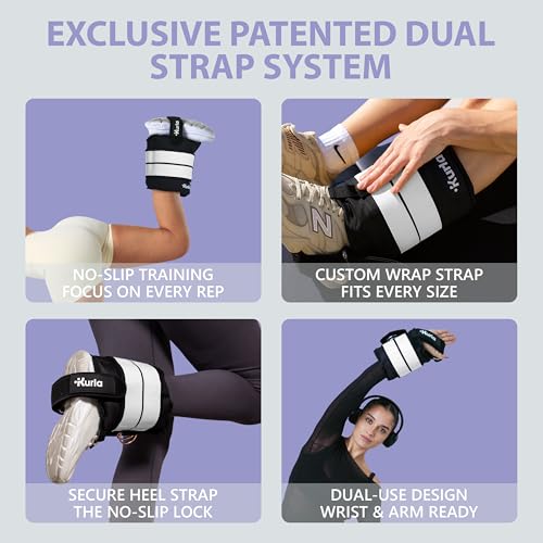 Ankle & Wrist Weights - 8/16/20/30 lbs Pair (4-15lbs - Each) | Dual Adjustable Secure Strap System, Patented Design, Ideal for Home Workouts, Pilates, Yoga, Glute Training - size: 10 lbs each (20 lbs pair)