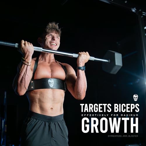 Gymreapers Bicep Arm Blaster - Bicep Curl Isolator w/Contoured, Padded Edges - Adjustable Bicep Bomber for Weightlifting & Bodybuilding - color: Military Green
