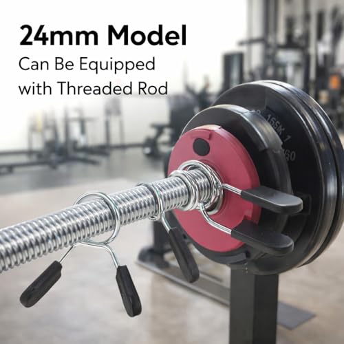 Bnineteenteam Barbell Spring Clip, 4 Pcs 24mm / 48mm Barbell Clamp Spring Collar Clip Dumbbell Spring Lock Fitness Equipment Lifting Kit