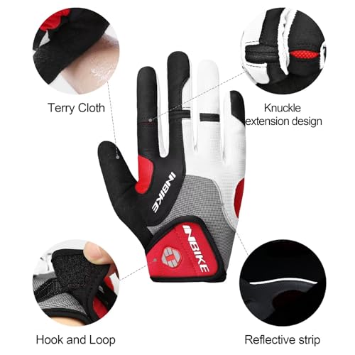 INBIKE Cycling Gloves for Men/Women Bike Gloves with Touchscreen-Padded Anti-Slip Mountain Biking MTB Bicycle Gloves for Cycling/Workout/Gym/Outdoor - color: Bright Red, size: Medium