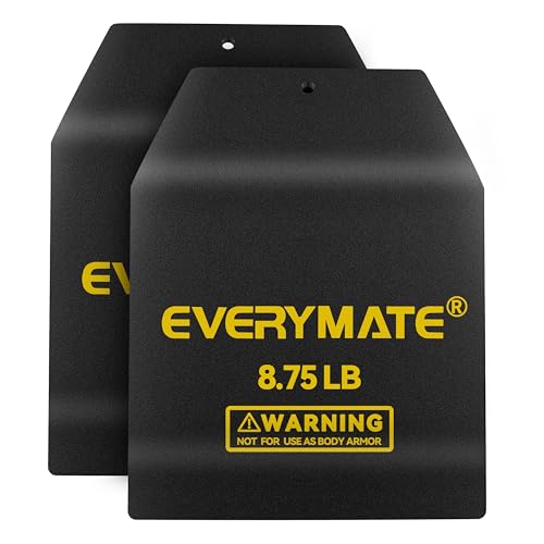 EVERYMATE Tactical Weighted Vest Plates – 3.75/5.75/8.75/14.5/19.75LB Pairs – Insert Weighted Vest Plates- Contoured Ergonomic Fit – WODs, Strength Training, Running, Weight Plates for Vest - color: 8.75LB*2, size: Curved