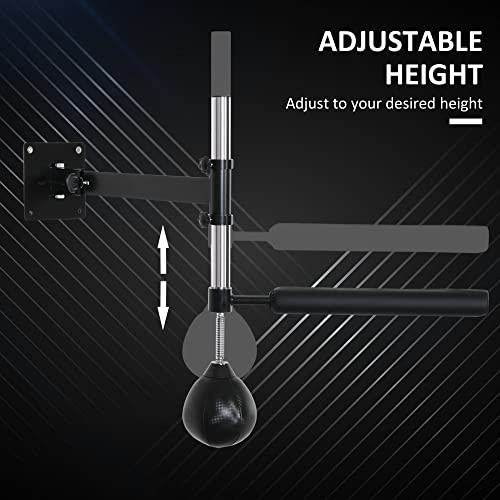 Lightweight Fast-Reflexes Speed Bag, Boxing Punching Bag Wall Mount, Height Adjustable, for MMA, Martial Arts, Boxing Equipment for Home Training, Heavy-Duty, 9" H x 7" Dia.