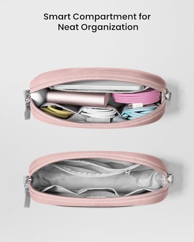 tomtoc Electronics Organizer Travel Case, Water Resistant Travel Bag Cable Organizer for Essentials, Tech Pouch Accessories Carry Storage for Cord, Phone, Cables, Airpods, USB Flash Drive, Daily Items - color: Pink, size: Small