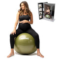 BABYGO Birthing Ball - Pregnancy Yoga Labor & Exercise Ball & Book Set Trimester Targeting, Maternity Physio, Birth & Recovery Plan Included Anti Burst Eco Friendly - color: Olive, size: 65cm - Manual