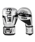 Venum Elite Boxing Gloves - color: Silver/Black, size: 10-Ounce
