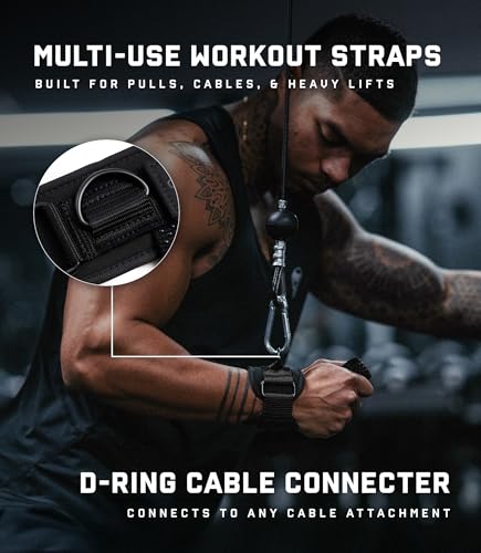 Gymreapers GripLink Lifting Straps – Heavy Duty D-Ring Weight Lifting Wrist Straps with Anti-Slip Silicone Grip Beads, Adjustable Support for Deadlifts, Powerlifting, Cable Machines & Gym Training - color: Black/Black