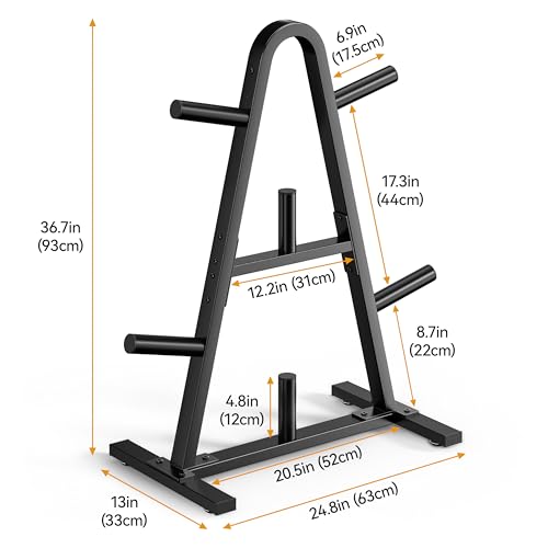 Weight Plate Rack 400LBs, Weight Tree Holder for Home Gym, Barbell & Bumper - size: for Olympic Weight Plate