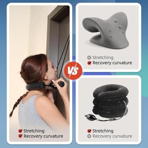Comness Cervical Neck Traction Device for Home Use, Adjustable Neck Stretcher Strap Over Door for Pain Relief and Spinal Decompression, Restore Natural Curve of The Neck - size: Thin