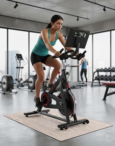 Rhino Mat Wood Grain Fitness Equipment Mat Made in USA | 0.095” Thick PVC Floor Protector for Treadmill, Bike, Rowing & Elliptical - Waterproof, DINP-Free, Made in USA - color: Driftwood, size: 36"x68"