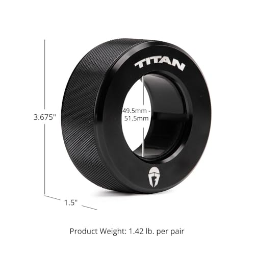 Titan Fitness TwistLock Pro Aluminum Barbell Collar Set, 59.5mm-51.5mm Sleeve Diameter, Quick Release Olympic Barbell Clamps, Pair of 2 Magnetic Aluminum Weight Clips with Easy-Grip Knurling - color: Black