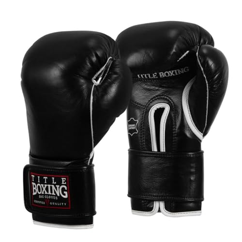 TITLE Boxing Old School Leather Sparring Gloves 2.0 - Boxing Gloves, Boxing Training Gloves, MMA Gloves, Oz Training Gloves, Kickboxing Gloves, Punching Bag Gloves, Sparring Gloves - color: Black, size: 16 oz