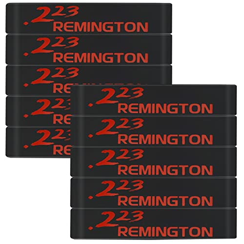 Aolamegs 5/10 Pack Magazine Bands - 5.56 Nato, 300 Blackout, 300 Subsonic, .223 Remington, .308 Winchester, 7.62x39 Magazine Marking Band, Durable Silicone Ammo Caliber Bands for Magazine Identification (2 Colors) - color: 223rem-blackred(10pcs)