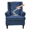 CRFATOP Waterproof Wing Chair Slipcovers 2 Piece Stretch Wingback Chair Cover Spandex Fabric Wingback Armchair Covers with Elastic Bottom for Living Room Bedroom Wingback Chair,A21 - color: Color A21