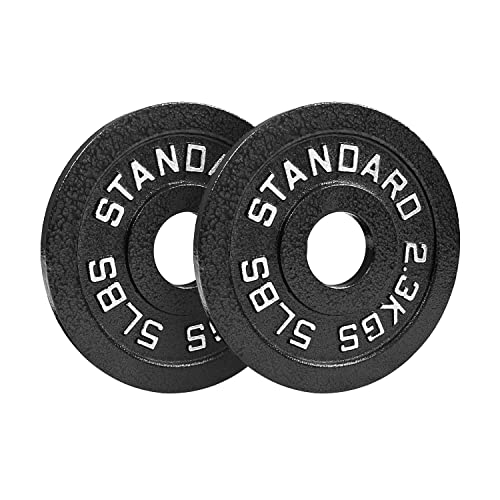 Steel Olympic Plates 35LB Set - Olympic 2 inch Premium Coated 2x of 10lb, 5lb, and 2.5lb Weights for Home or Commercial