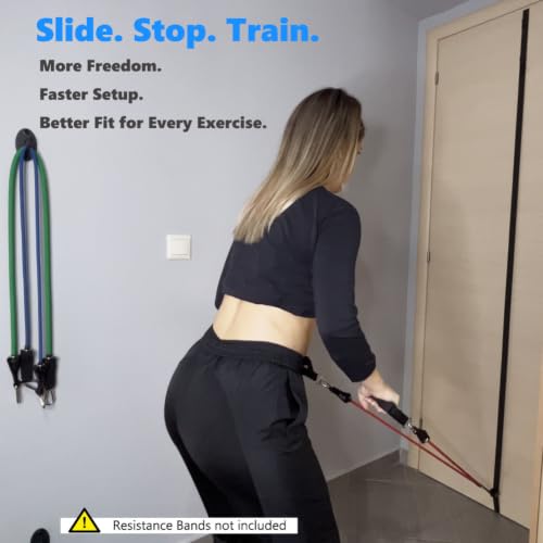 FITKIT Sliding Door Anchor for Resistance Bands, Adjustable Height