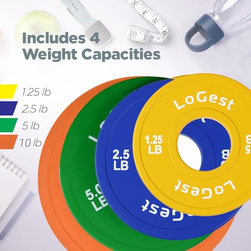 Logest Change Weight Plates 0.50LB 1.25LB 2.5LB 5LB Set Weight Plates for Olympic Bars Perfect for Strength Training Weight Plates Exercise Balance Increase Fractional Plate Olympic Bumper Plates - color: 1.25-2.5-5.10 LB (8 Piece Set)