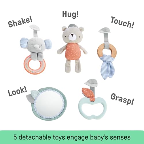 Ingenuity Cozy Spot Reversible Duvet Activity Gym & Play Mat with Wooden Toy bar - Loamy, Newborn and up - color: Loamy