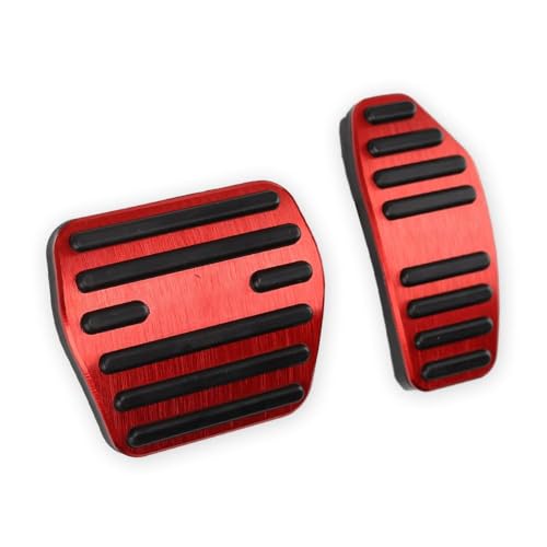 LEXLEY,with Kicks Logo 2PCS Anti-Slip Aluminum Brake Gas Pedal Pads,Auto No Drilling Accelerator Pedal Covers Only for Nissan 2018-2025 Kicks-RED - color: RED