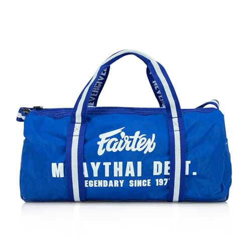 Fairtex BAG9 Retro Style Barrel Bag Thai Boxing Heavy Gym Bag Myay Thai MMA (Blue) - color: Blue